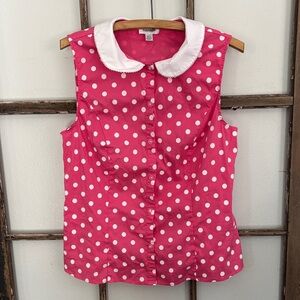 Unique Vintage polka dot sleeveless top